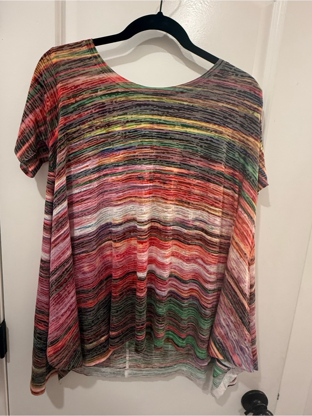 Patchington Women's Multicolor Striped Short Sleeve Top